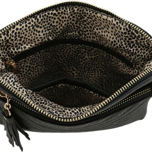 Chevron Quilted Medium Crossbody Bag with Tassel Accent - Picture 6 of 7